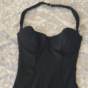 DKNY Halter One Piece Swim Suit Black Size 6
